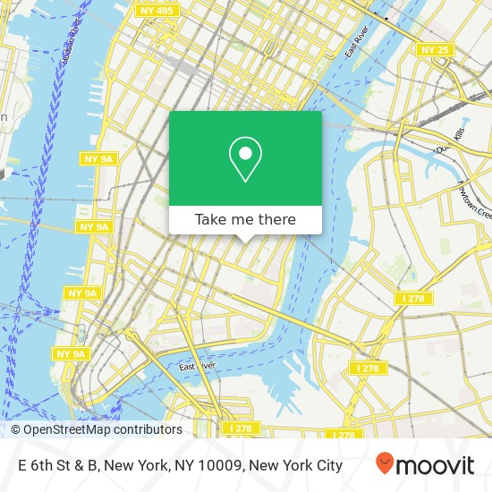 Mapa de E 6th St & B, New York, NY 10009