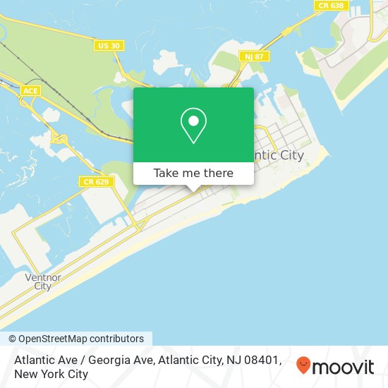 Mapa de Atlantic Ave / Georgia Ave, Atlantic City, NJ 08401