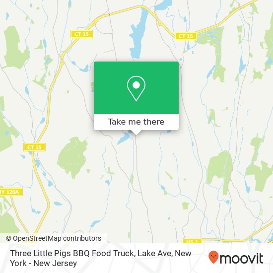 Mapa de Three Little Pigs BBQ Food Truck, Lake Ave