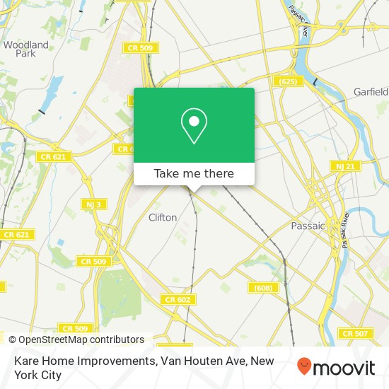 Mapa de Kare Home Improvements, Van Houten Ave