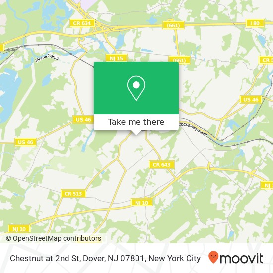 Mapa de Chestnut at 2nd St, Dover, NJ 07801