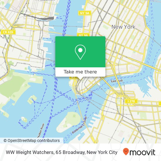 WW Weight Watchers, 65 Broadway map