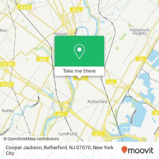 Mapa de Cooper Jackson, Rutherford, NJ 07070