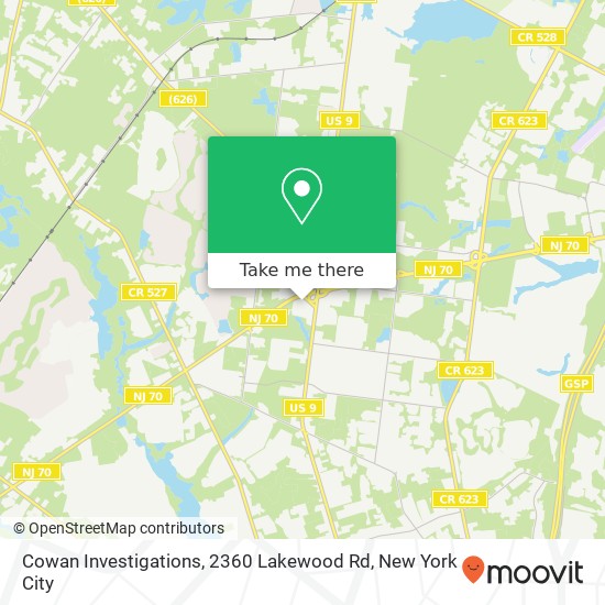 Cowan Investigations, 2360 Lakewood Rd map