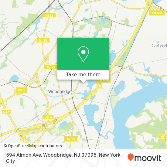 594 Almon Ave, Woodbridge, NJ 07095 map