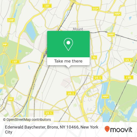 Mapa de Edenwald Baychester, Bronx, NY 10466