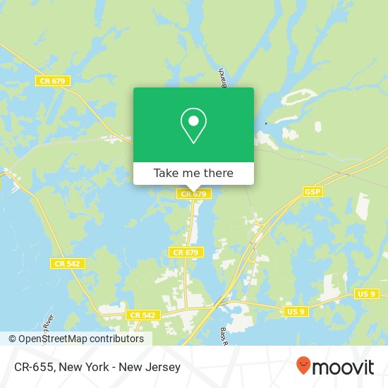 Mapa de CR-655, Tuckerton, NJ 08087