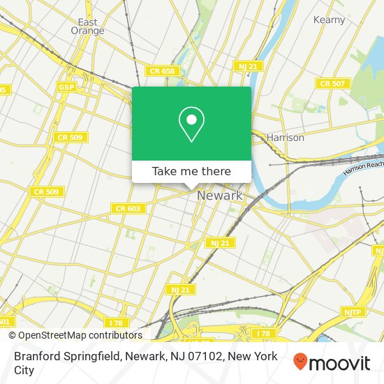 Branford Springfield, Newark, NJ 07102 map