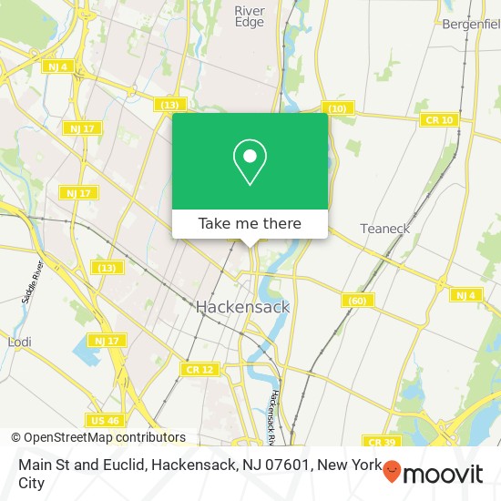 Main St and Euclid, Hackensack, NJ 07601 map