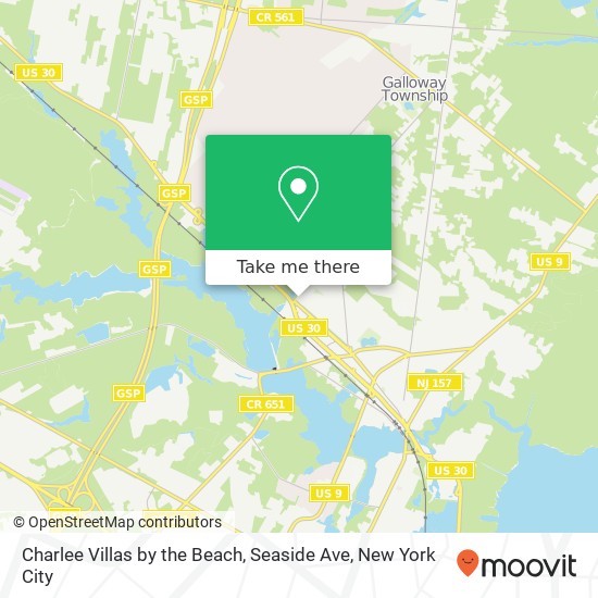 Mapa de Charlee Villas by the Beach, Seaside Ave