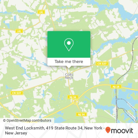 West End Locksmith, 419 State Route 34 map