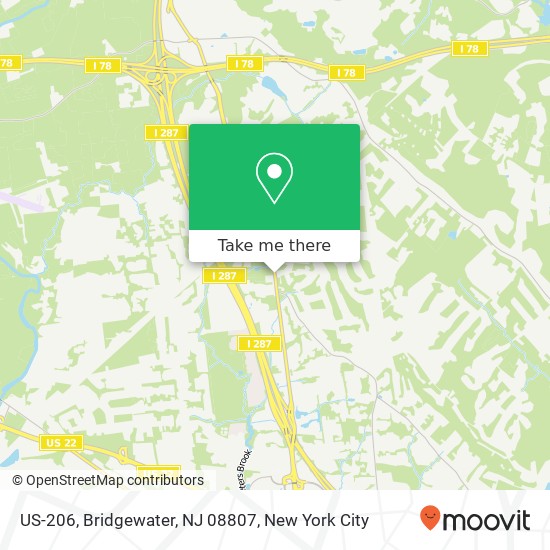 US-206, Bridgewater, NJ 08807 map