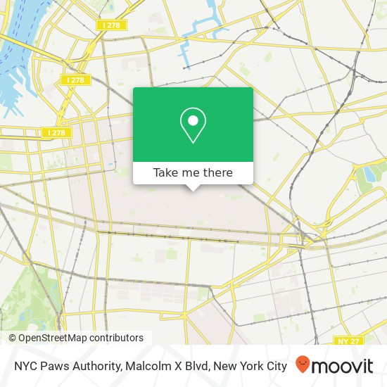 Mapa de NYC Paws Authority, Malcolm X Blvd