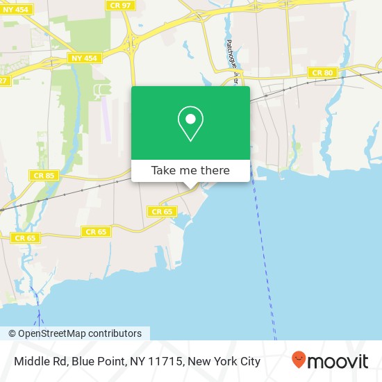 Mapa de Middle Rd, Blue Point, NY 11715