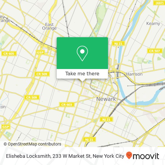 Mapa de Elisheba Locksmith, 233 W Market St