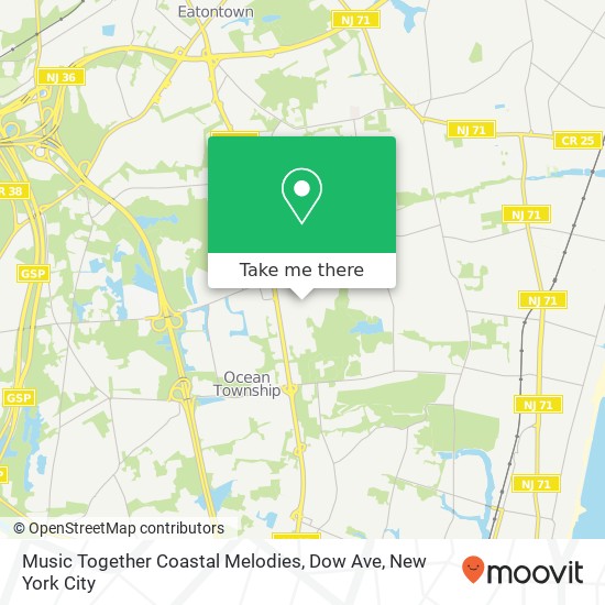 Mapa de Music Together Coastal Melodies, Dow Ave