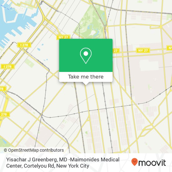 Mapa de Yisachar J Greenberg, MD -Maimonides Medical Center, Cortelyou Rd