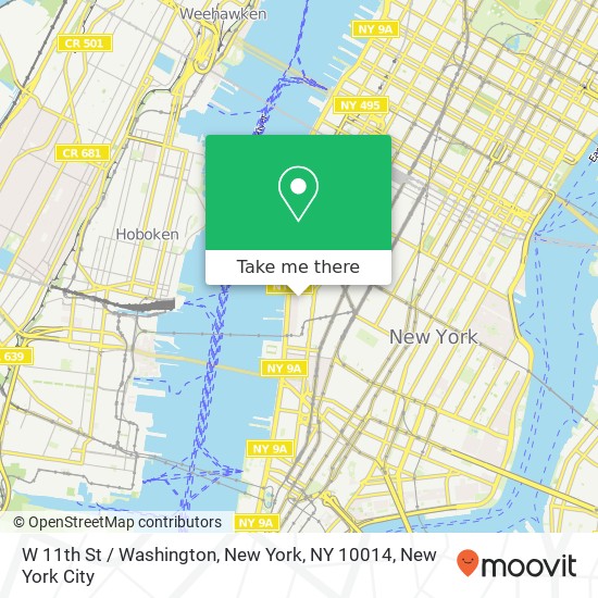 Mapa de W 11th St / Washington, New York, NY 10014