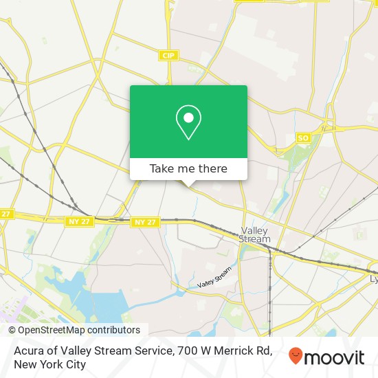Acura of Valley Stream Service, 700 W Merrick Rd map