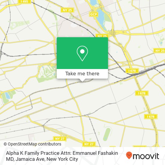 Mapa de Alpha K Family Practice Attn: Emmanuel Fashakin MD, Jamaica Ave
