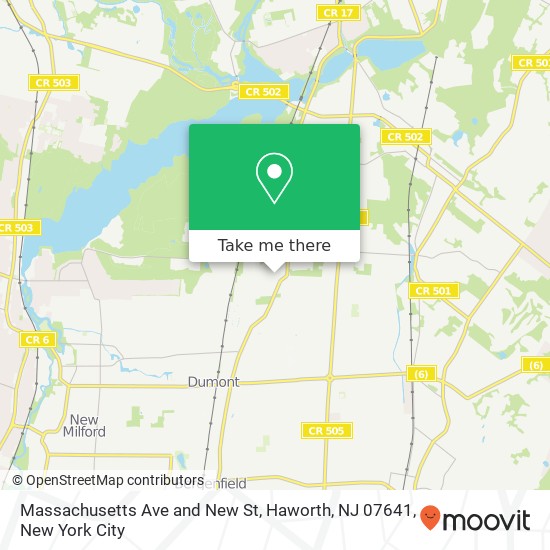 Massachusetts Ave and New St, Haworth, NJ 07641 map