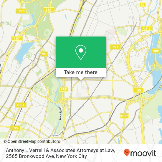 Anthony L Verrelli & Associates Attorneys at Law, 2565 Bronxwood Ave map