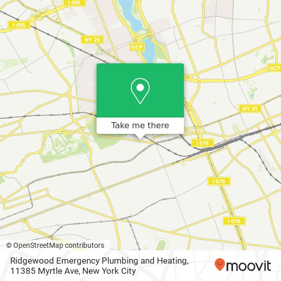 Ridgewood Emergency Plumbing and Heating, 11385 Myrtle Ave map