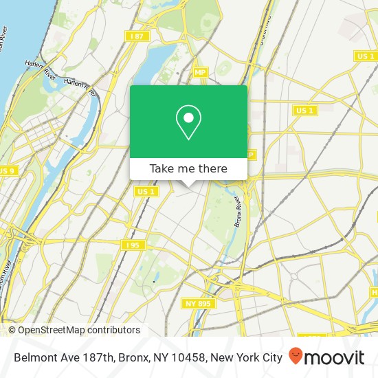 Mapa de Belmont Ave 187th, Bronx, NY 10458