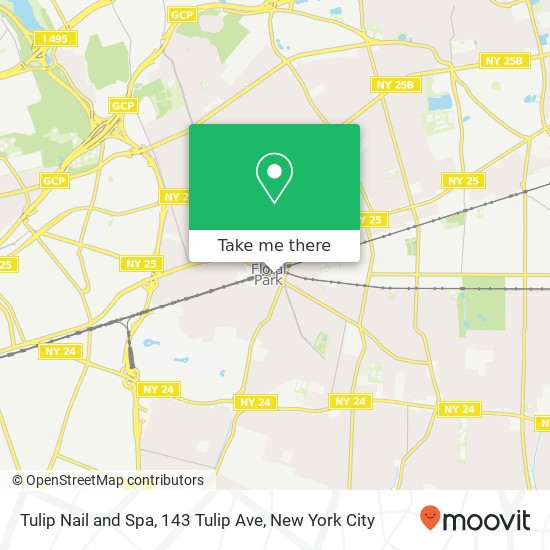 Mapa de Tulip Nail and Spa, 143 Tulip Ave