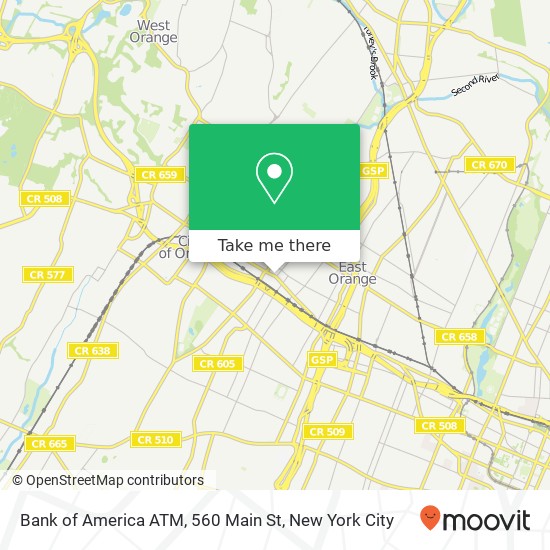 Mapa de Bank of America ATM, 560 Main St