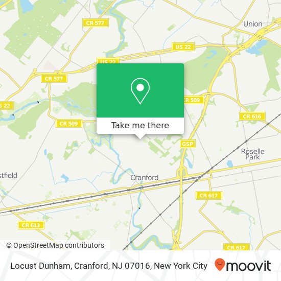 Locust Dunham, Cranford, NJ 07016 map
