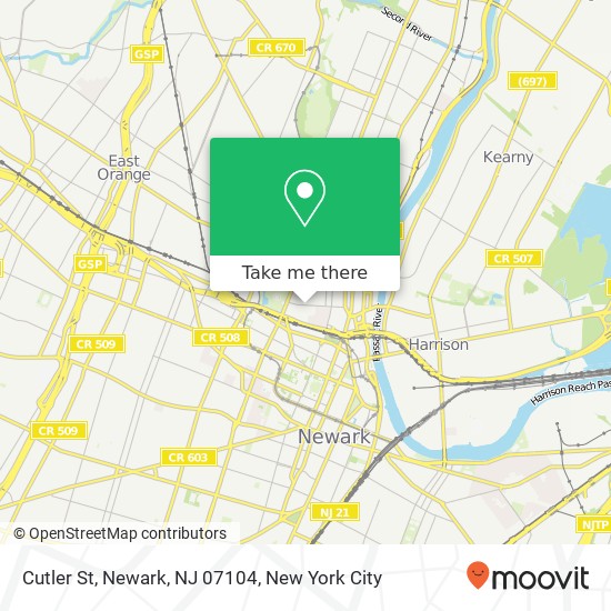 Mapa de Cutler St, Newark, NJ 07104