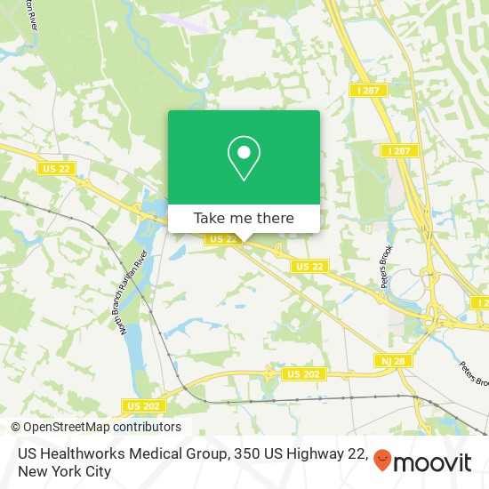 US Healthworks Medical Group, 350 US Highway 22 map