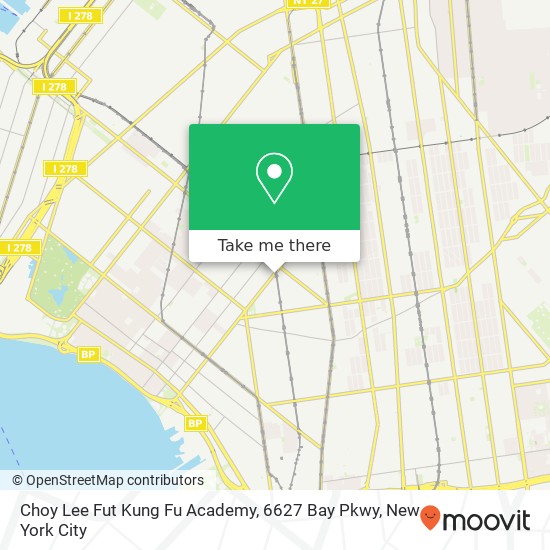 Mapa de Choy Lee Fut Kung Fu Academy, 6627 Bay Pkwy