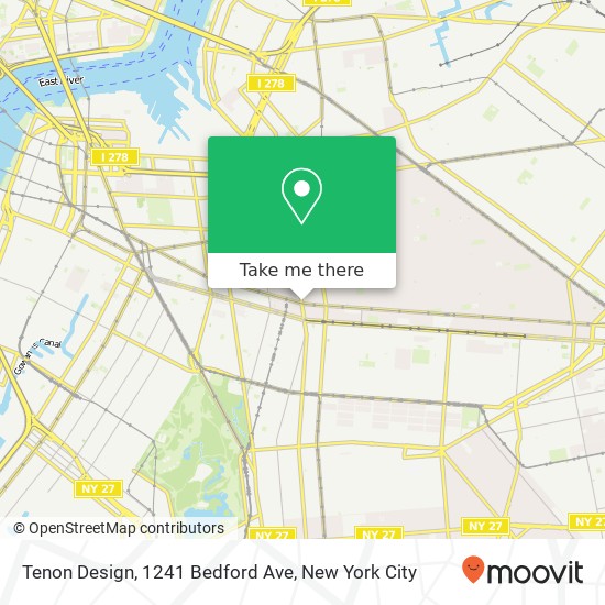 Mapa de Tenon Design, 1241 Bedford Ave