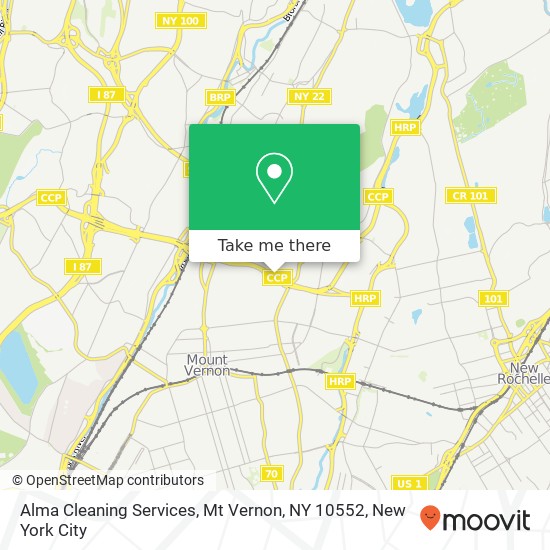 Mapa de Alma Cleaning Services, Mt Vernon, NY 10552