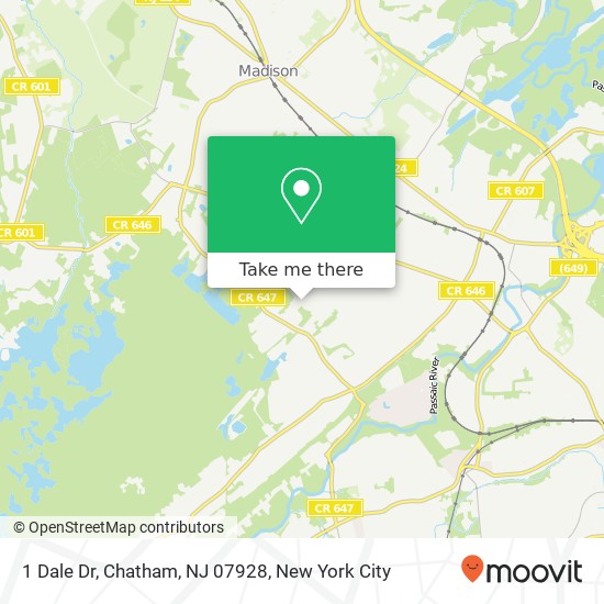 Mapa de 1 Dale Dr, Chatham, NJ 07928