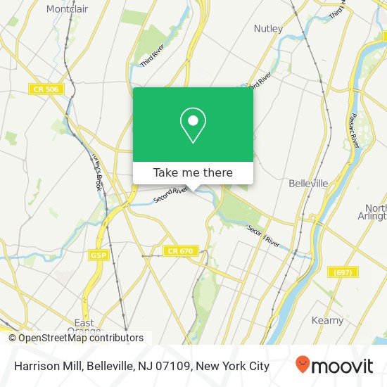 Mapa de Harrison Mill, Belleville, NJ 07109