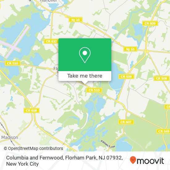 Columbia and Fernwood, Florham Park, NJ 07932 map