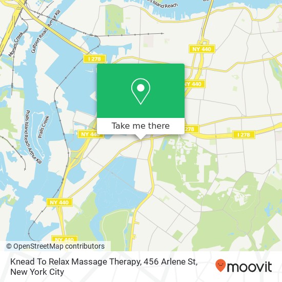 Mapa de Knead To Relax Massage Therapy, 456 Arlene St