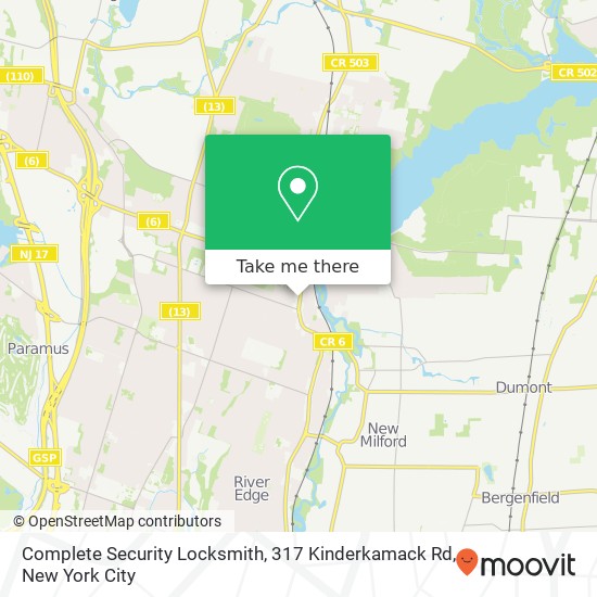 Complete Security Locksmith, 317 Kinderkamack Rd map