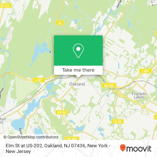 Mapa de Elm St at US-202, Oakland, NJ 07436