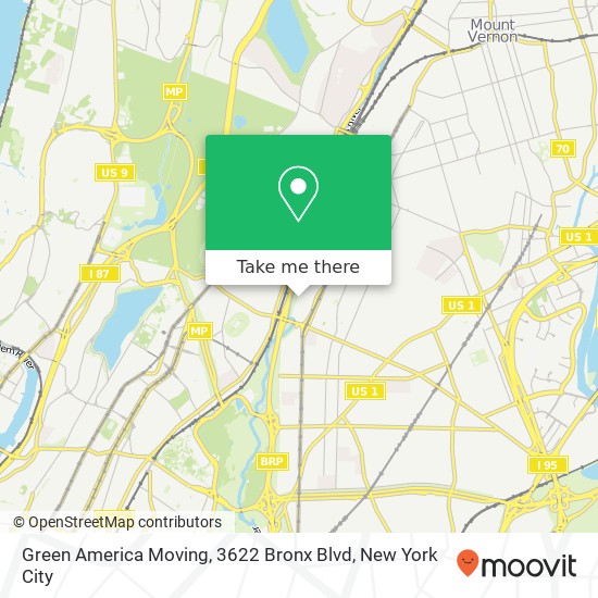 Green America Moving, 3622 Bronx Blvd map