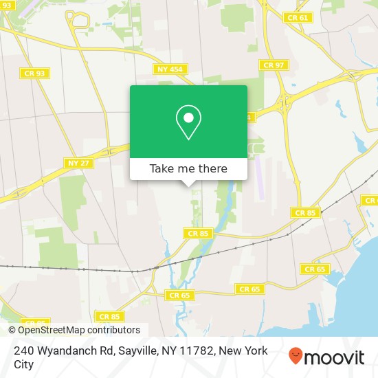 Mapa de 240 Wyandanch Rd, Sayville, NY 11782