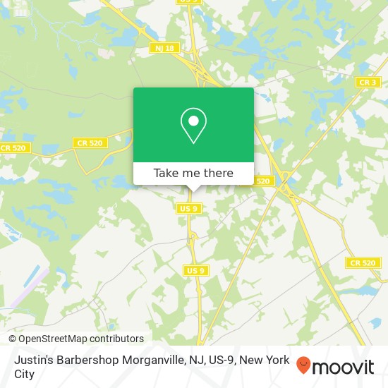 Mapa de Justin's Barbershop Morganville, NJ, US-9