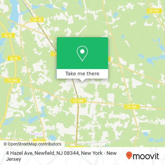 Mapa de 4 Hazel Ave, Newfield, NJ 08344