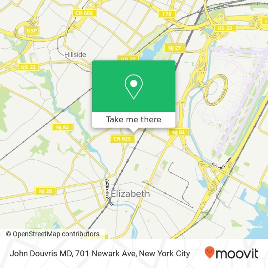 John Douvris MD, 701 Newark Ave map