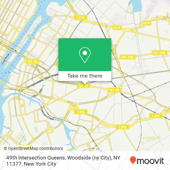 Mapa de 49th intersection Queens, Woodside (ny City), NY 11377