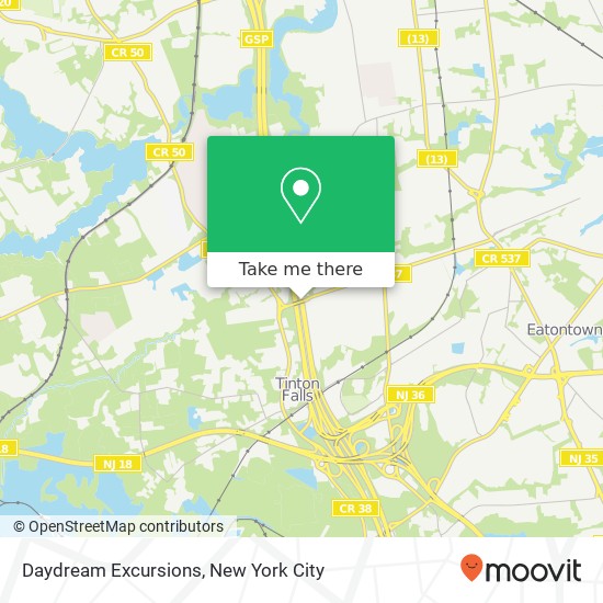 Daydream Excursions map