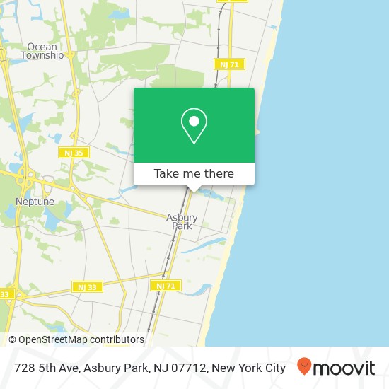 Mapa de 728 5th Ave, Asbury Park, NJ 07712